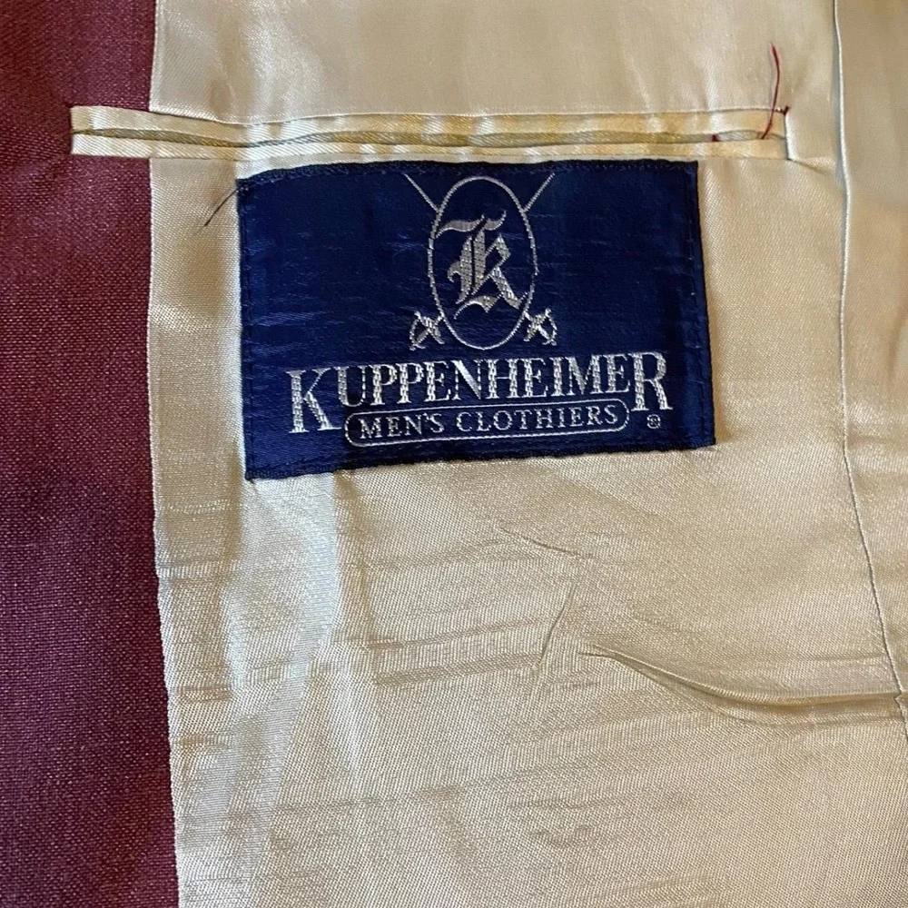 Kuppenheimer Mens Red Blazer Sports Coat 40R Gold Buttons Wool